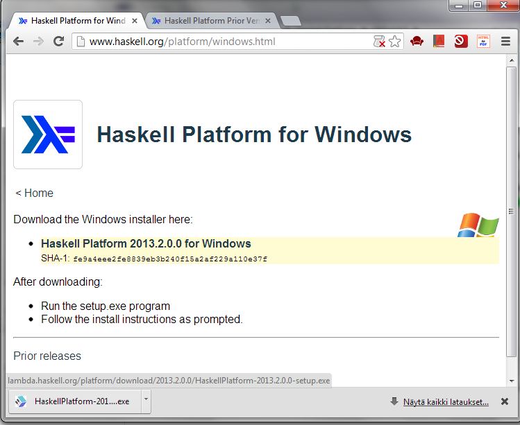 Download Haskell Platform