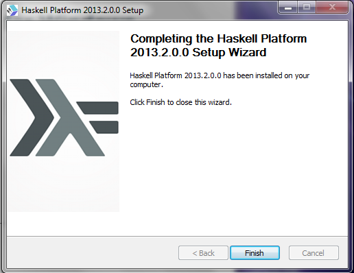 Completed the installation of Haskell Platform