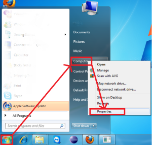 Image of Windows desktop, how to find Properties